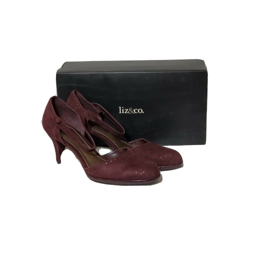 Liz & Co, Janis Pump, Raisin, Womens Size 7.5 M Heels 50's Style Design